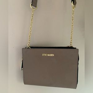 Steve Madden satchel bag. Black & Cream. Long strap.